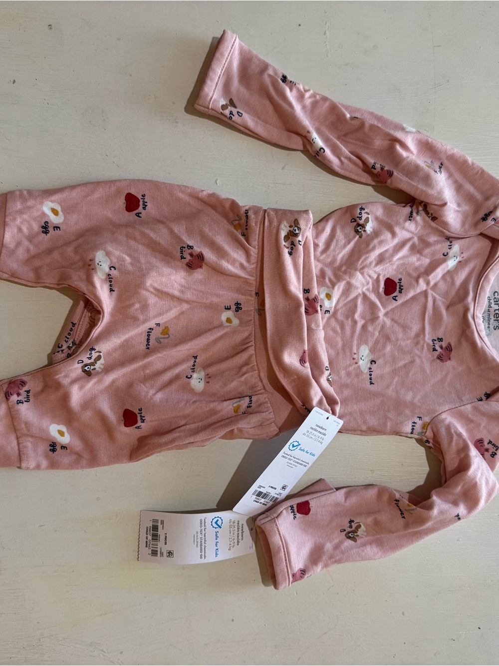 Carter's Pink Heart & Cloud Pajama Set